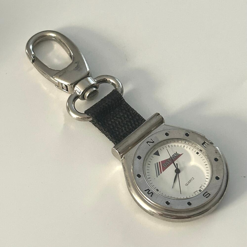 DATREK Silver-tone White Dial Quartz Key Ring Watch Working